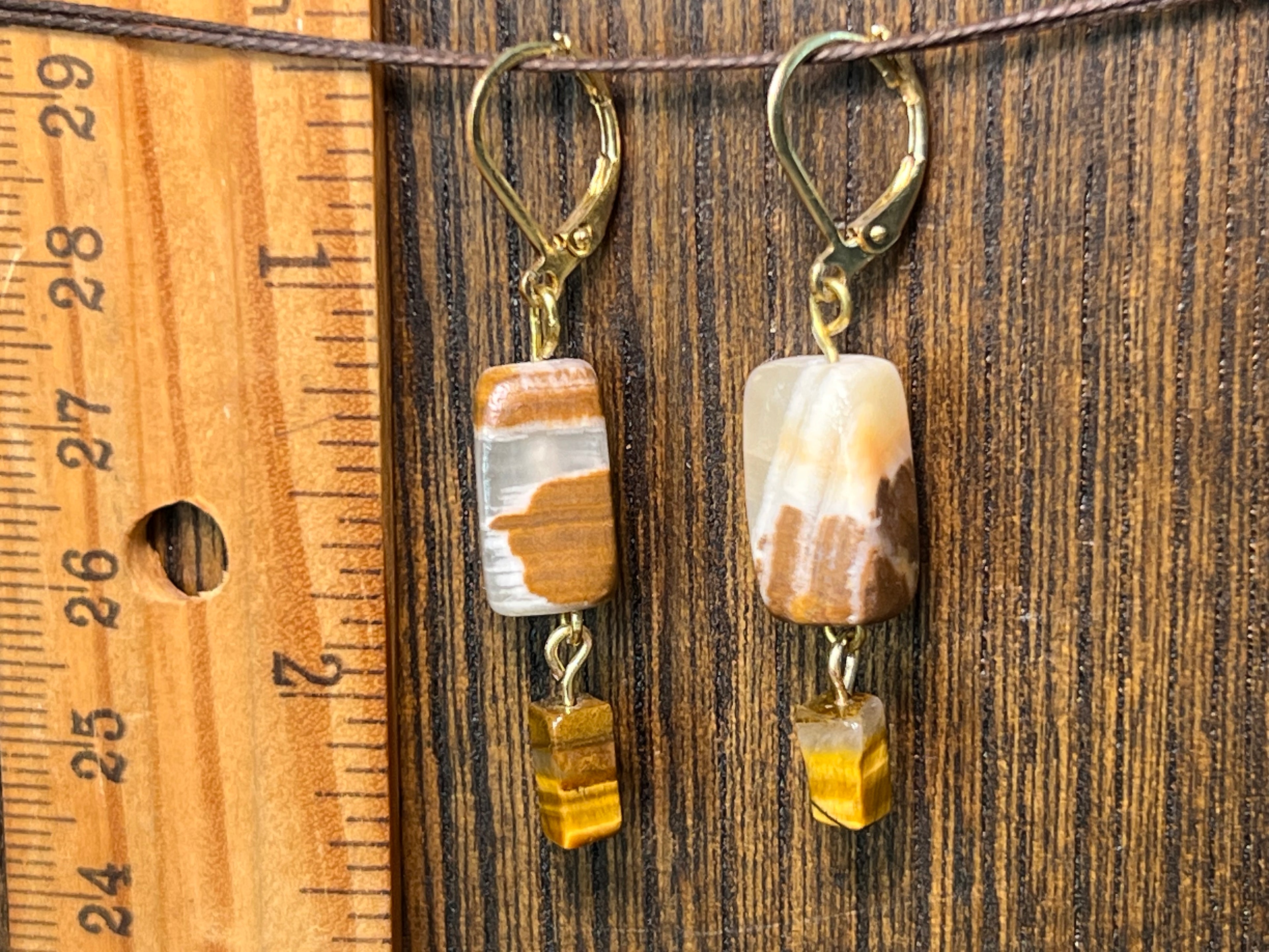 Onyx and Tiger’s Eye earrings