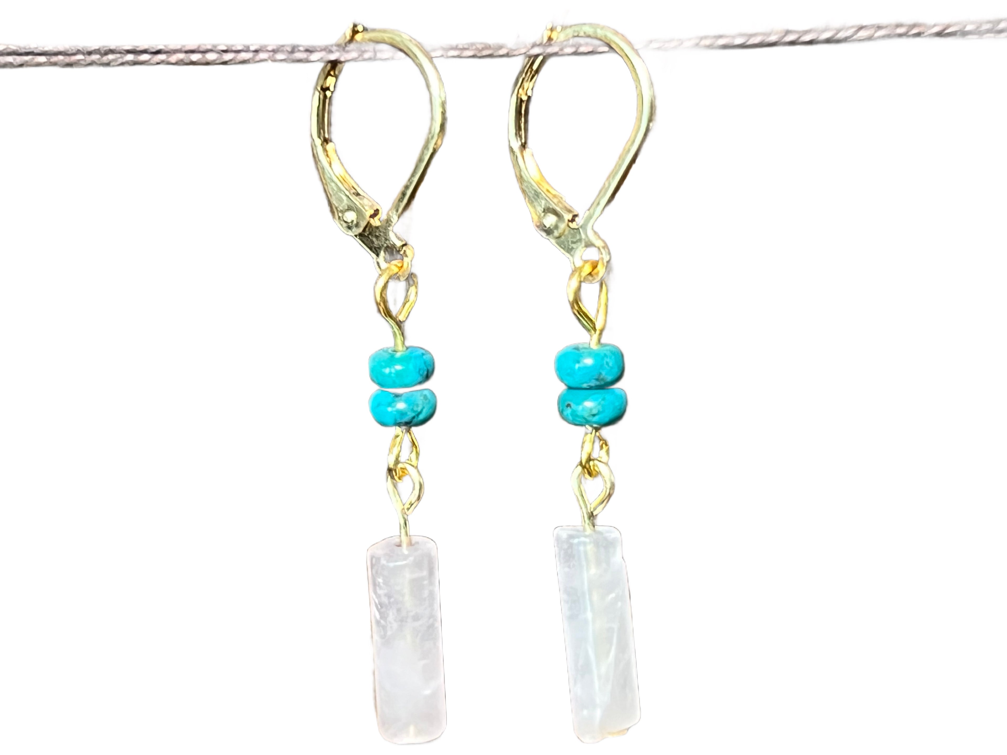 Turquoise & Rose Quartz earrings