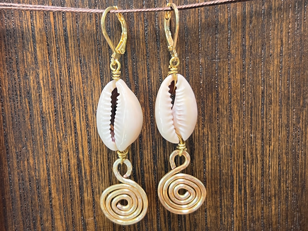 Cowrie Shell and Gold Pl copper on Gold - different styles