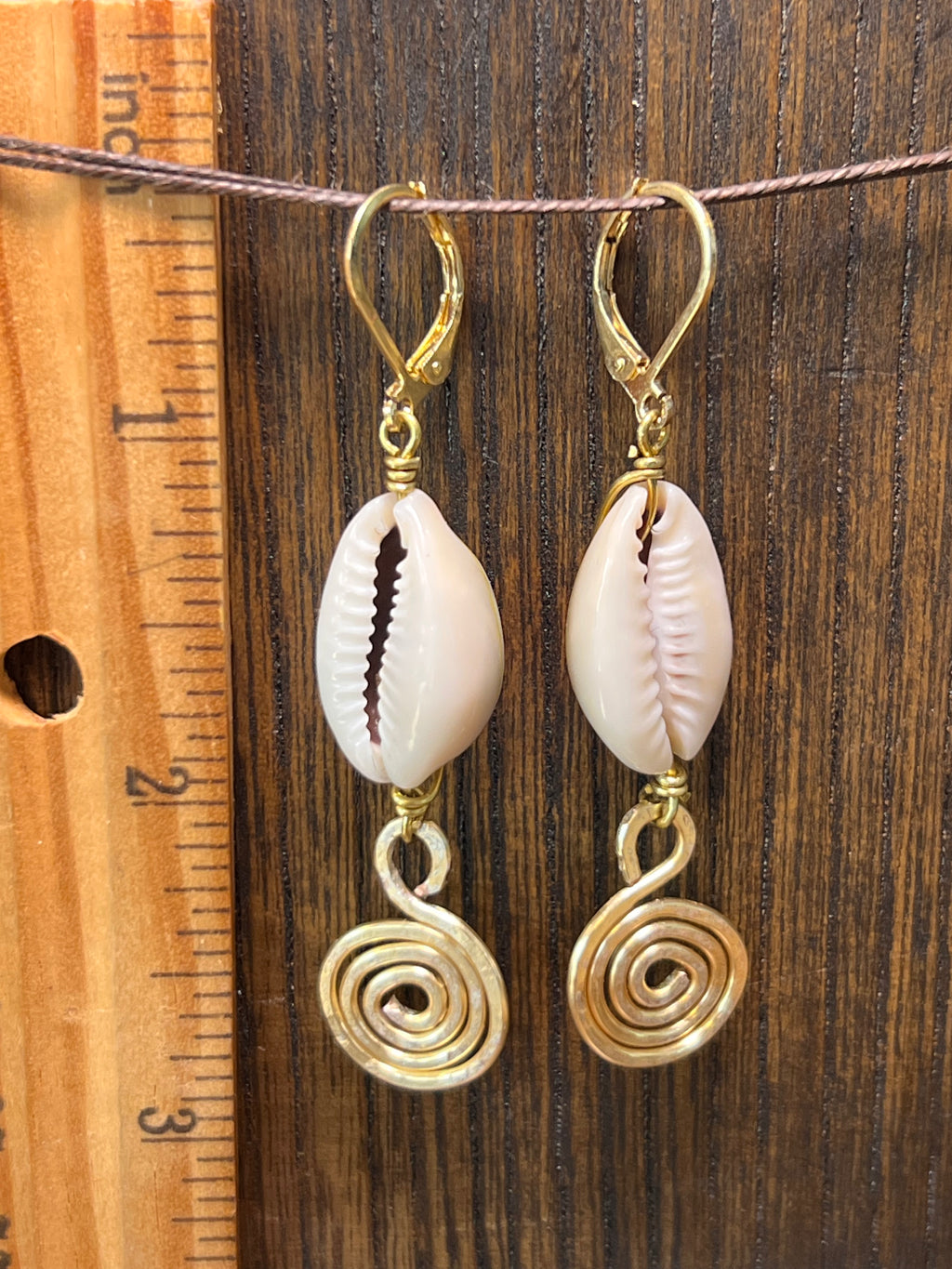 Cowrie Shell and Gold Pl copper on Gold - different styles