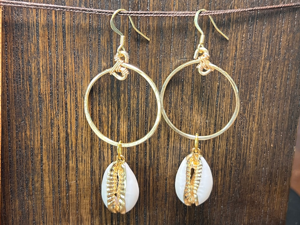 Cowrie Shell and Gold Pl copper on Gold - different styles