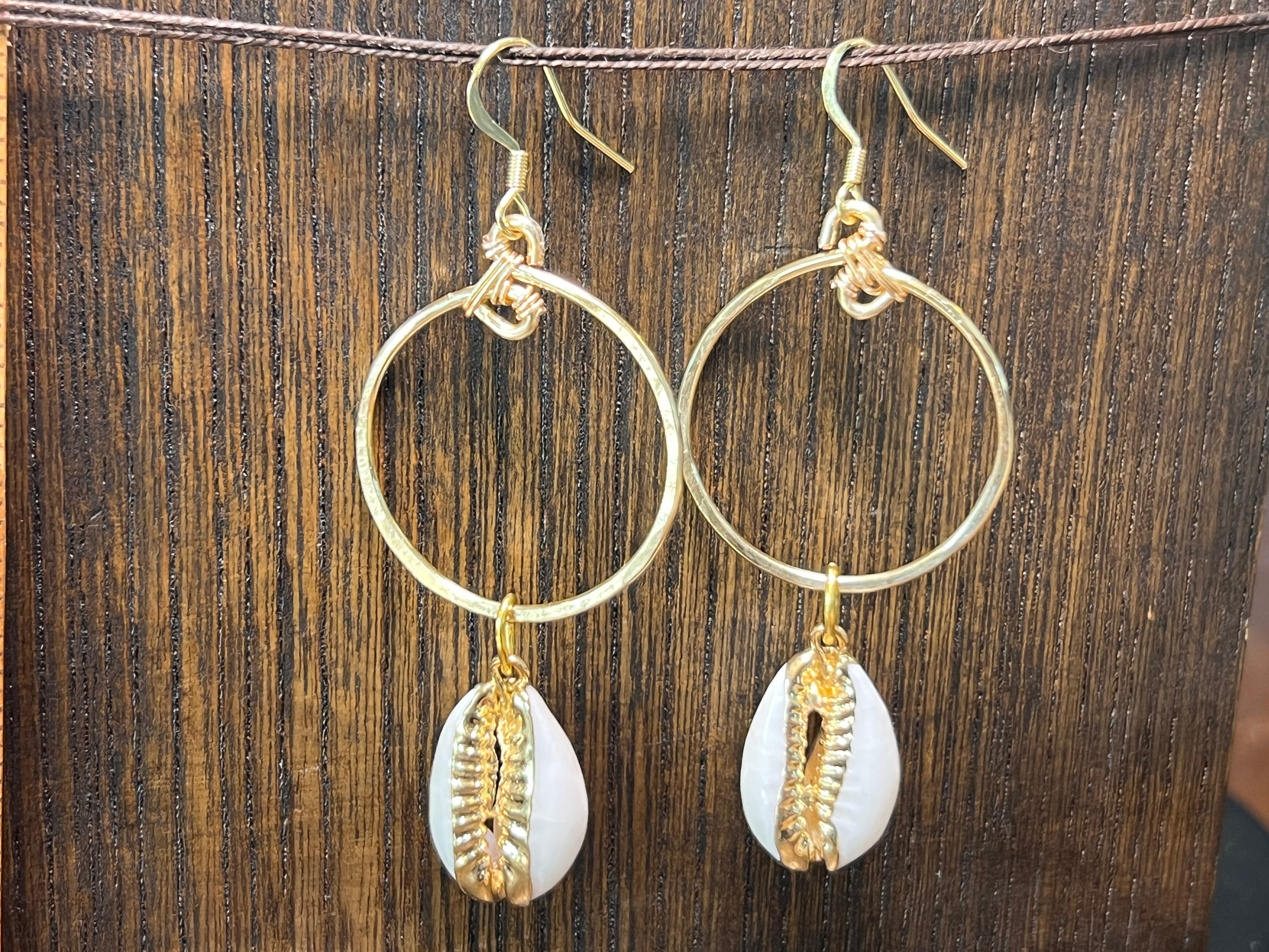 Cowrie Shell and Gold Pl copper on Gold - different styles