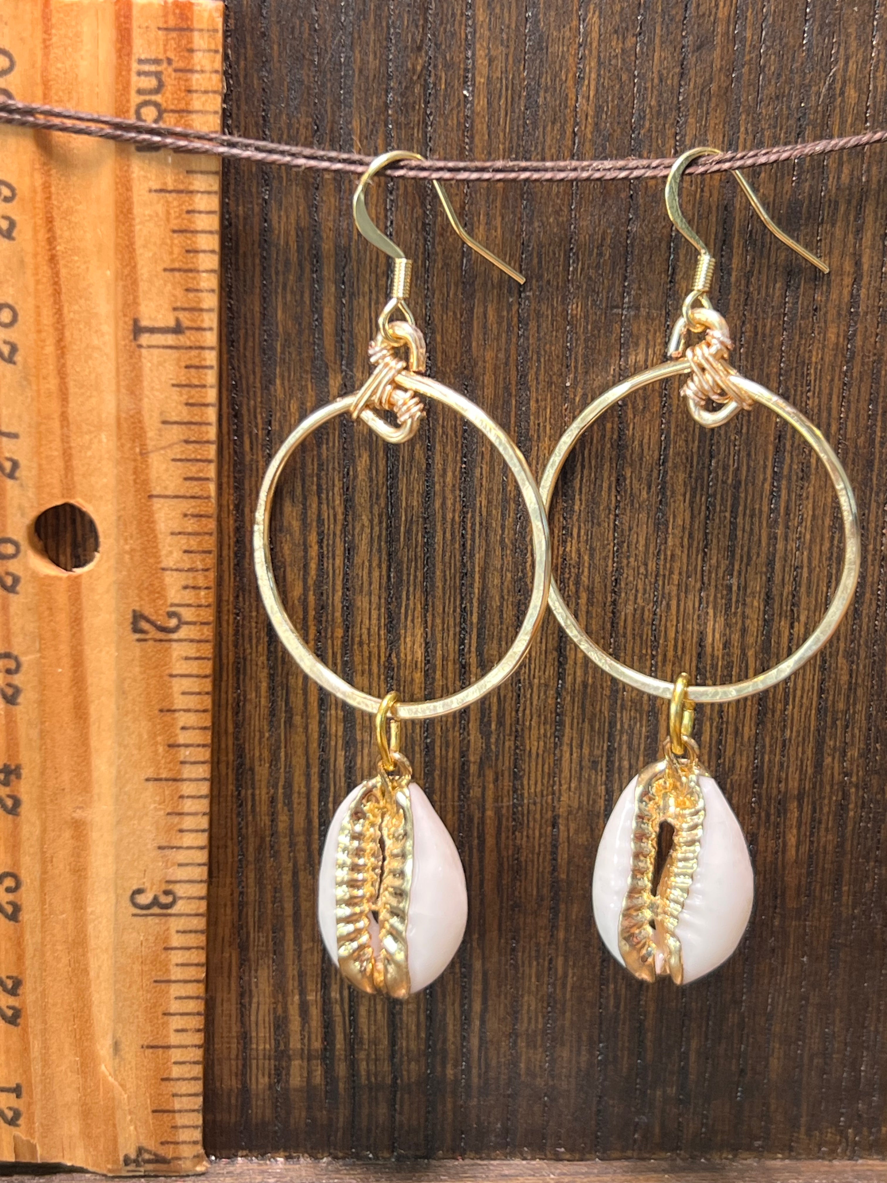 Cowrie Shell and Gold Pl copper on Gold - different styles