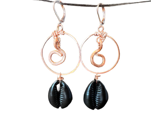 Cowrie Shell and Copper on Rose Gold - different styles