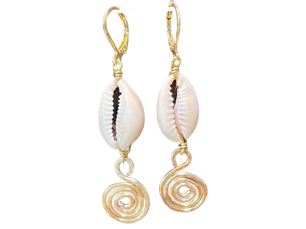 Cowrie Shell and Gold Pl copper on Gold - different styles
