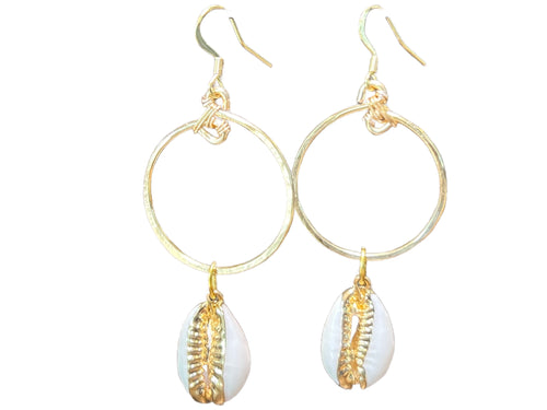 Cowrie Shell and Gold Pl copper on Gold - different styles
